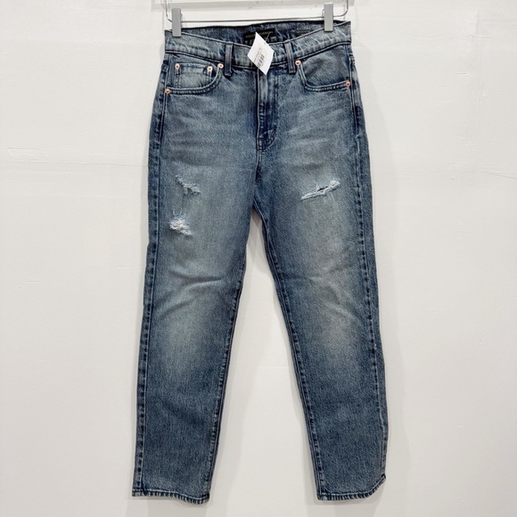 Anthropologie Denim - Modern American La Fayette Straight Leg Jeans Distressed in Brooklyn Wash 26
